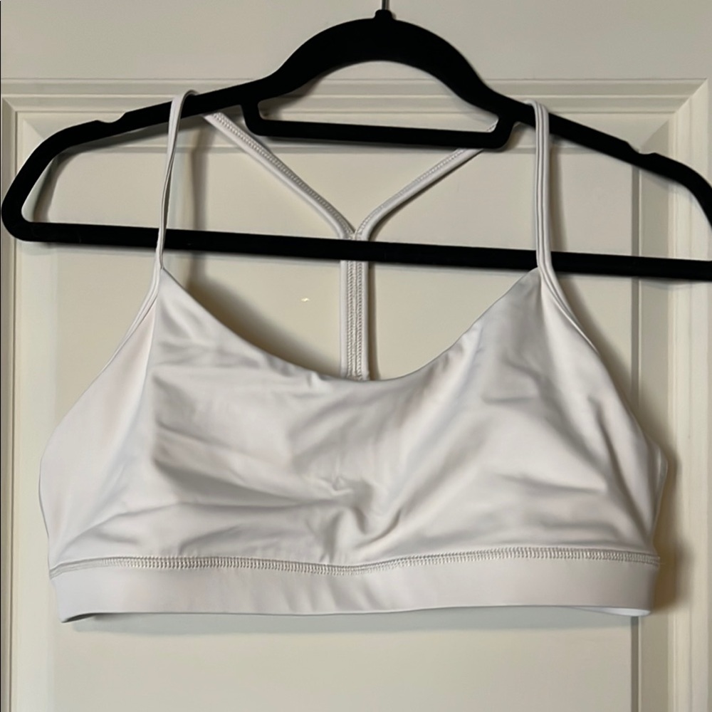 Senita Athletics White Racerback Sports Bra with Light Support